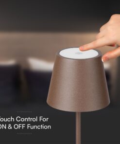 Επαναφορτιζόμενο Πορτατιφ LED 1.5W Dimmable Αφής 3000Κ IP54 Corten απόχρωση Σκουριάς με Βάση Φόρτισης V-TAC – 23446