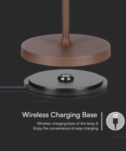 Επαναφορτιζόμενο Πορτατιφ LED 1.5W Dimmable Αφής 3000Κ IP54 Corten απόχρωση Σκουριάς με Βάση Φόρτισης V-TAC – 23446