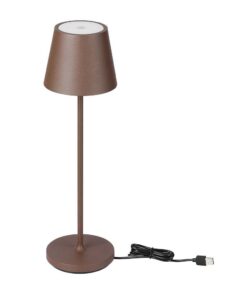 Επαναφορτιζόμενο Πορτατιφ LED 1.5W Dimmable Αφής 3000Κ IP54 Corten απόχρωση Σκουριάς με Βάση Φόρτισης V-TAC – 23446