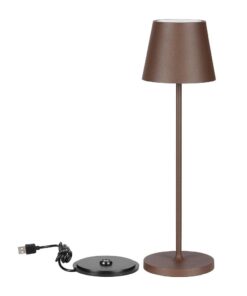 Επαναφορτιζόμενο Πορτατιφ LED 1.5W Dimmable Αφής 3000Κ IP54 Corten απόχρωση Σκουριάς με Βάση Φόρτισης V-TAC – 23446