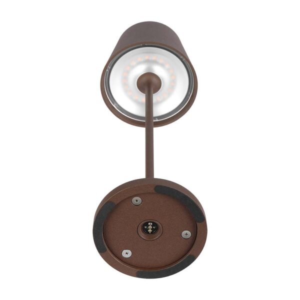 Επαναφορτιζόμενο Πορτατιφ LED 1.5W Dimmable Αφής 3000Κ IP54 Corten απόχρωση Σκουριάς με Βάση Φόρτισης V-TAC – 23446
