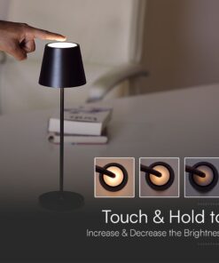 Επαναφορτιζόμενο Πορτατιφ LED 1.5W Dimmable Αφής 3000Κ IP54 Μαύρο με Βάση Φόρτισης V-TAC – 23447