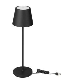 Επαναφορτιζόμενο Πορτατιφ LED 1.5W Dimmable Αφής 3000Κ IP54 Μαύρο με Βάση Φόρτισης V-TAC – 23447