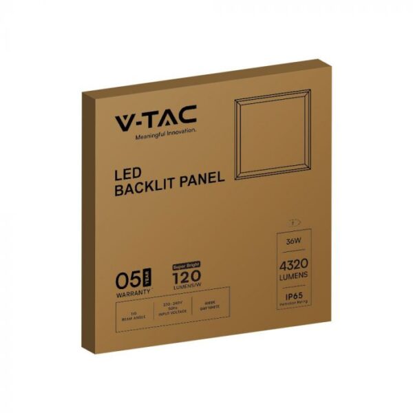 LED Panel 36W 595x595mm Backlit 120Lm/W 4000K 6PCS/SET Flicker Free V-TAC – 23456