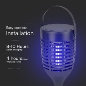Ηλιακή Εντομοπαγίδα LED Επαναφορτιζόμενη με 3in1 Βάση V-TAC – 23459VT