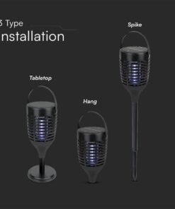 Ηλιακή Εντομοπαγίδα LED Επαναφορτιζόμενη με 3in1 Βάση V-TAC – 23459VT