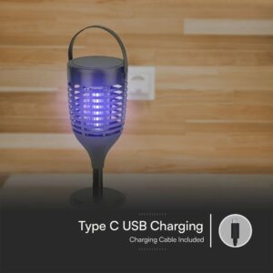 Ηλιακή Εντομοπαγίδα LED Επαναφορτιζόμενη με 3in1 Βάση V-TAC – 23459VT