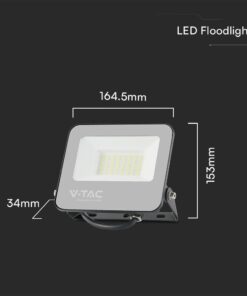 LED Προβολέας 30W Μαύρος-Γκρι V-TAC RGB+6500K με Τηλεχειριστήριο IP65 115° 2310lm – 23462