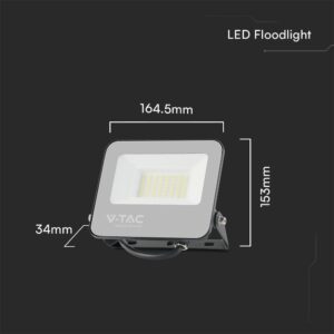 LED Προβολέας 30W Μαύρος-Γκρι V-TAC RGB+6500K με Τηλεχειριστήριο IP65 115° 2310lm  – 23462