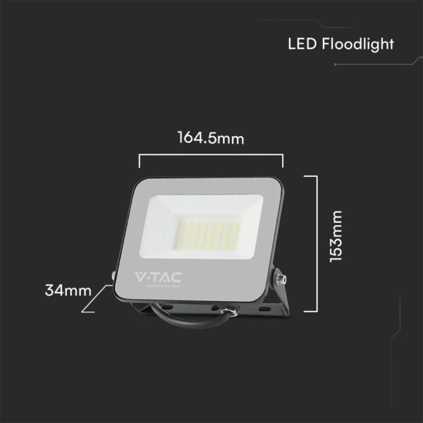 LED Προβολέας 30W Μαύρος-Γκρι V-TAC RGB+6500K με Τηλεχειριστήριο IP65 115° 2310lm  – 23462
