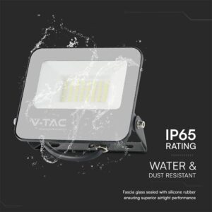LED Προβολέας 30W Μαύρος-Γκρι V-TAC RGB+6500K με Τηλεχειριστήριο IP65 115° 2310lm  – 23462