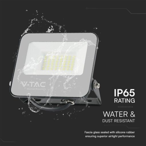 LED Προβολέας 30W Μαύρος-Γκρι V-TAC RGB+6500K με Τηλεχειριστήριο IP65 115° 2310lm  – 23462