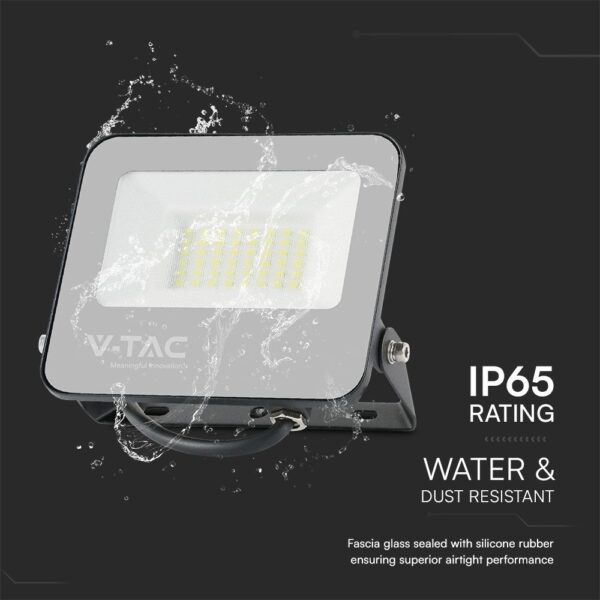 LED Προβολέας 30W Μαύρος-Γκρι V-TAC RGB+6500K με Τηλεχειριστήριο IP65 115° 2310lm  – 23462