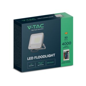 50W LED Προβολέας RGB+6500K Μαύρος με Controler IP65 V-TAC – 23463