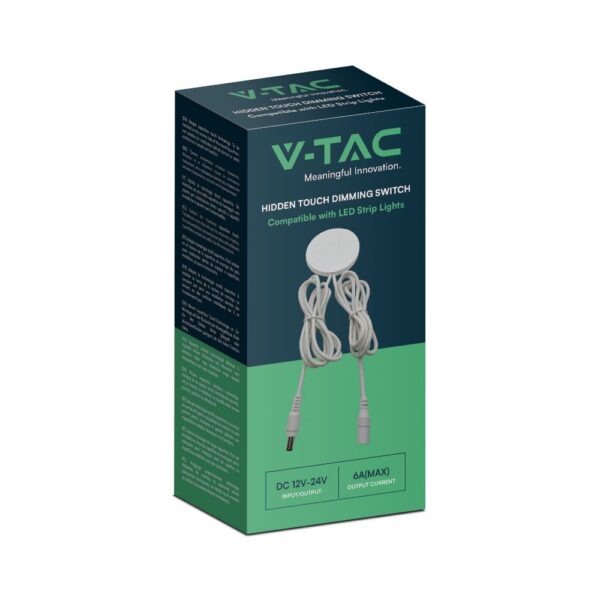 Κρυφός Διακόπτης-Dimmer Αφής Για LED Ταινίες 12-24V Λευκό V-TAC – 23465VT