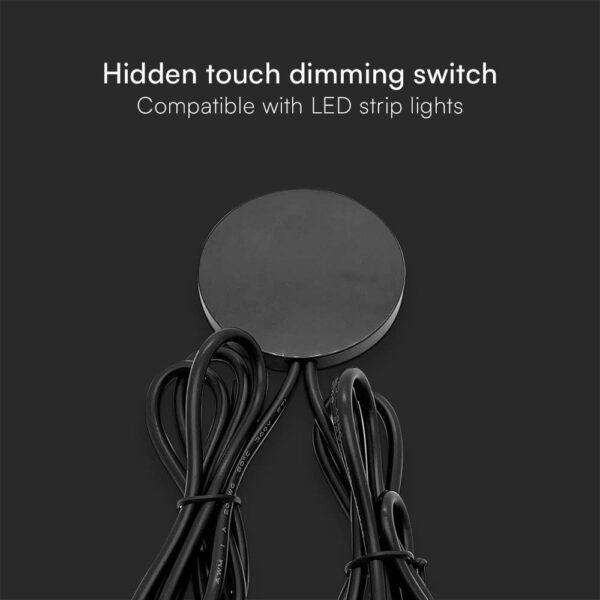 Κρυφός Διακόπτης-Dimmer Αφής Για LED Ταινίες 12-24V Μαύρος V-TAC – 23466VT