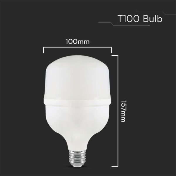 Λάμπα LED E27 T100 Πλαστική Με Αντάπτορα Ε40 30W 4000K V-TAC – 23570VT