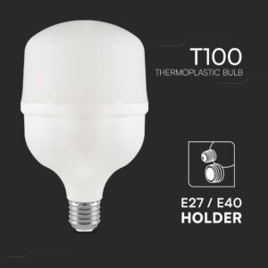 Λάμπα LED E27 T100 Πλαστική Με Αντάπτορα Ε40 30W 4000K V-TAC – 23570VT