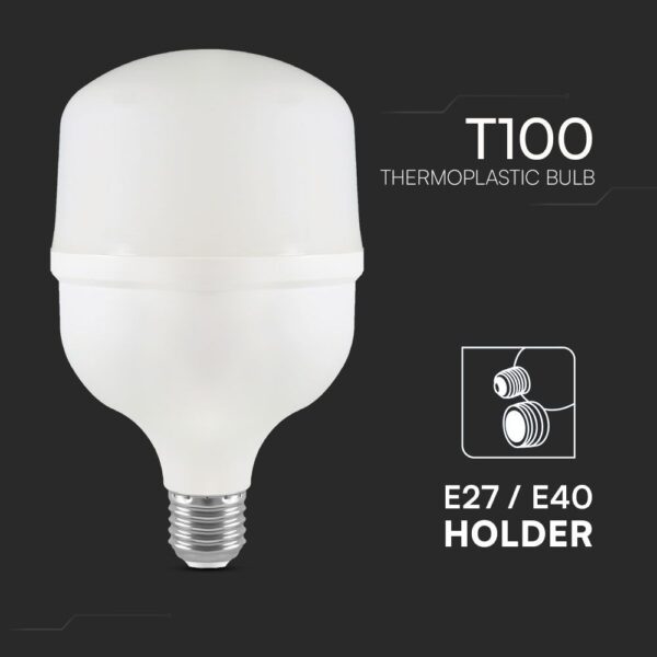 Λάμπα LED E27 T100 Πλαστική Με Αντάπτορα Ε40 30W 4000K V-TAC – 23570VT