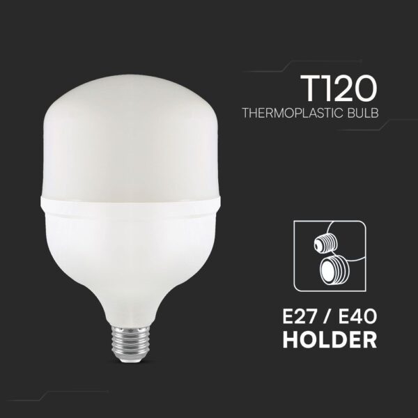 Λάμπα LED E27 T120 Πλαστική Με Αντάπτορα Ε40 40W 6500K V-TAC – 23573VT