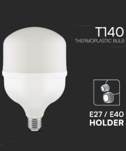 Λάμπα LED E27 T140 Πλαστική Με Αντάπτορα Ε40 50W 4000K V-TAC – 23574VT