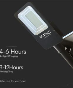 50W Ηλιακό Υβριδικό Φωτιστικό Δρόμου Μαύρο LED 4000K IP65 V-TAC – 23578