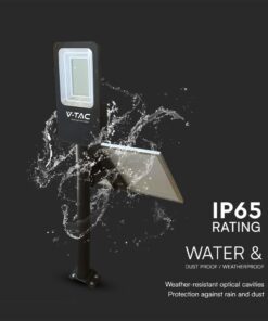 50W Ηλιακό Υβριδικό Φωτιστικό Δρόμου Μαύρο LED 4000K IP65 V-TAC – 23578