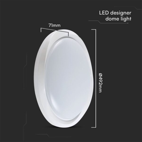 Πλαφονιέρα LED Designer 30W/60W Λευκή με Τηλεχειριστήριο Dimmable CCT V-TAC – 23585