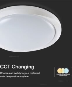 Πλαφονιέρα LED Designer 30W/60W Λευκή με Τηλεχειριστήριο Dimmable CCT V-TAC – 23585