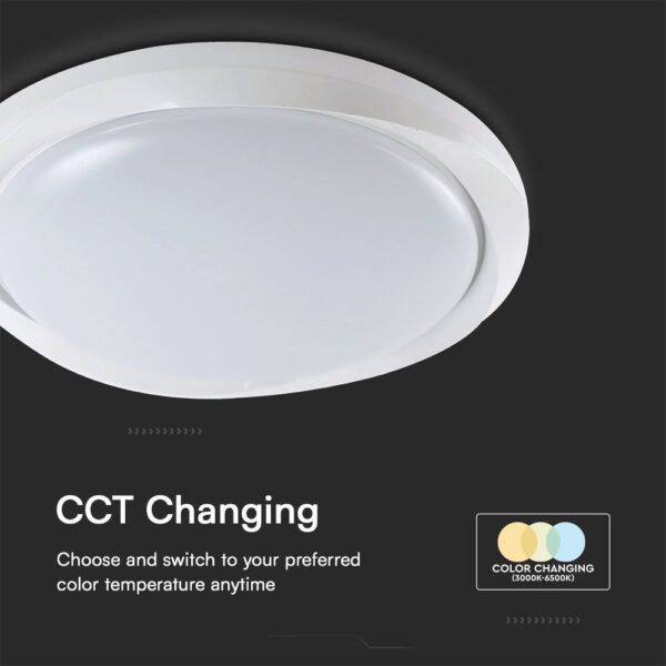 Πλαφονιέρα LED Designer 30W/60W Λευκή με Τηλεχειριστήριο Dimmable CCT V-TAC – 23585