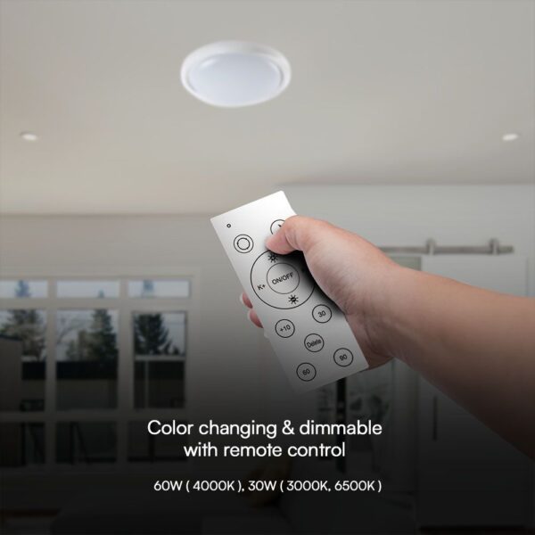 Πλαφονιέρα LED Designer 30W/60W Λευκή με Τηλεχειριστήριο Dimmable CCT V-TAC – 23585
