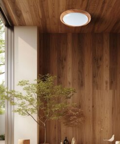 Πλαφονιέρα Κυκλική LED Designer με Τηλεχειριστήριο CCT 30W/60W Dimmable Απόχρωση Ξύλου V-TAC – 23586