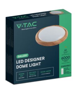 Πλαφονιέρα Κυκλική LED Designer με Τηλεχειριστήριο CCT 30W/60W Dimmable Απόχρωση Ξύλου V-TAC – 23586