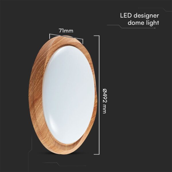 Πλαφονιέρα Κυκλική LED Designer με Τηλεχειριστήριο CCT 30W/60W Dimmable Απόχρωση Ξύλου V-TAC – 23586
