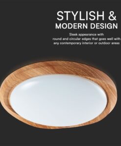 Πλαφονιέρα Κυκλική LED Designer με Τηλεχειριστήριο CCT 30W/60W Dimmable Απόχρωση Ξύλου V-TAC – 23586