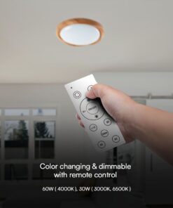 Πλαφονιέρα Κυκλική LED Designer με Τηλεχειριστήριο CCT 30W/60W Dimmable Απόχρωση Ξύλου V-TAC – 23586
