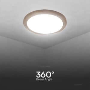 Πλαφονιέρα Κυκλική LED Designer με Τηλεχειριστήριο CCT 30W/60W Dimmable Απόχρωση Ξύλου V-TAC – 23586