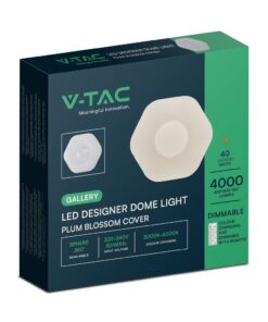Πλαφονιέρα Κυκλική LED Designer με Τηλεχειριστήριο CCT 20W/40W Dimmable Λευκή V-TAC – 23587