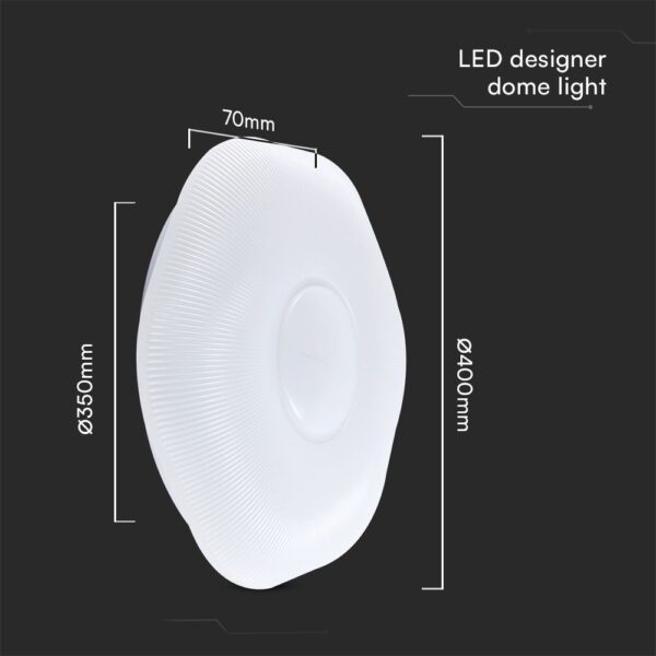 Πλαφονιέρα Κυκλική LED Designer με Τηλεχειριστήριο CCT 20W/40W Dimmable Λευκή V-TAC – 23587