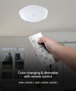 Πλαφονιέρα Κυκλική LED Designer με Τηλεχειριστήριο CCT 20W/40W Dimmable Λευκή V-TAC – 23587