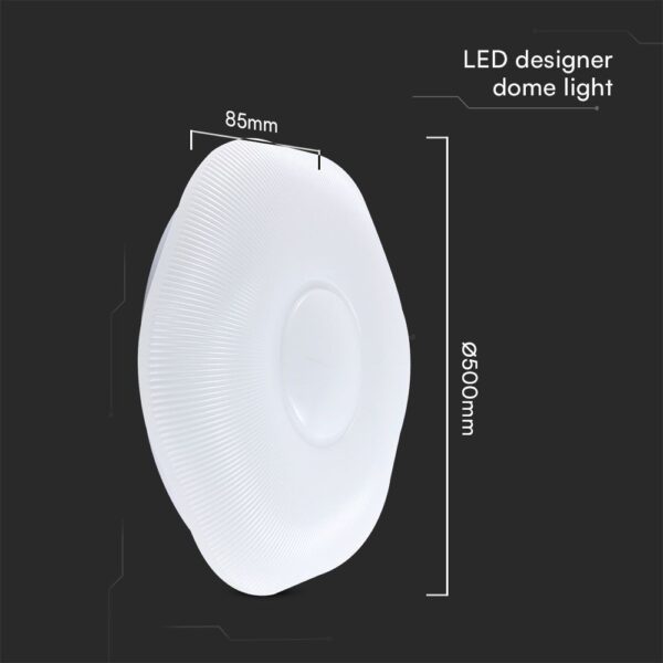 Πλαφονιέρα LED Designer 30W/60W Λευκή με Τηλεχειριστήριο Dimmable CCT V-TAC – 23588