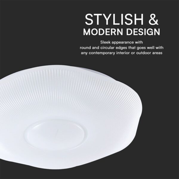 Πλαφονιέρα LED Designer 30W/60W Λευκή με Τηλεχειριστήριο Dimmable CCT V-TAC – 23588