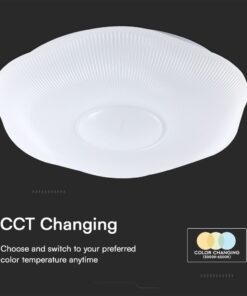 Πλαφονιέρα LED Designer 30W/60W Λευκή με Τηλεχειριστήριο Dimmable CCT V-TAC – 23588