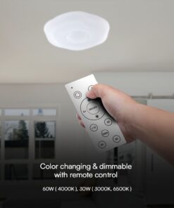 Πλαφονιέρα LED Designer 30W/60W Λευκή με Τηλεχειριστήριο Dimmable CCT V-TAC – 23588