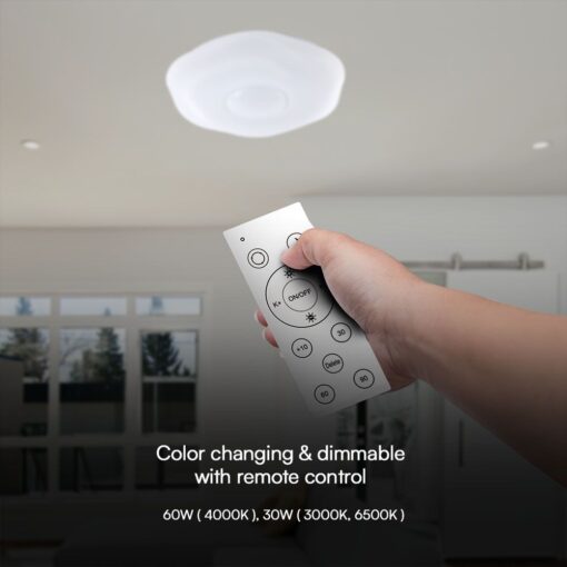 Πλαφονιέρα LED Designer 30W/60W Λευκή με Τηλεχειριστήριο Dimmable CCT V-TAC – 23588