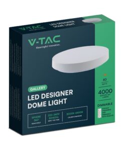 Πλαφονιέρα LED Designer 20W/40W Λευκή με Τηλεχειριστήριο Dimmable CCT V-TAC – 23589