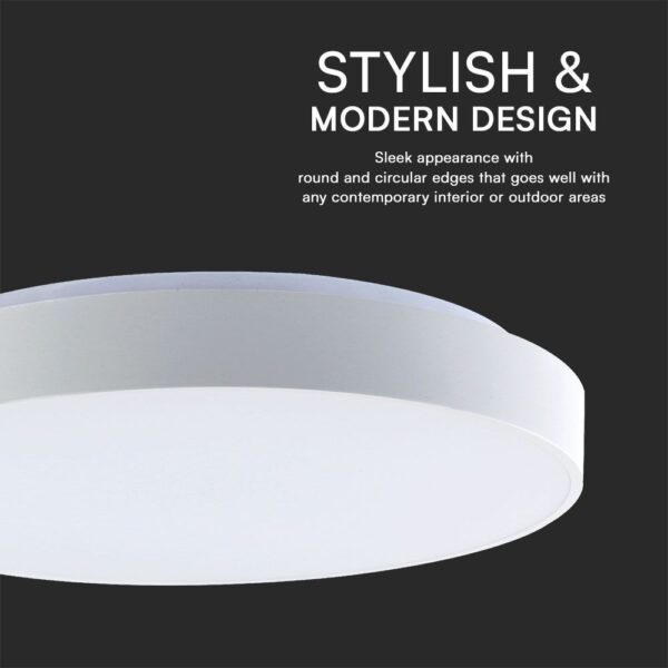 Πλαφονιέρα LED Designer 20W/40W Λευκή με Τηλεχειριστήριο Dimmable CCT V-TAC – 23589