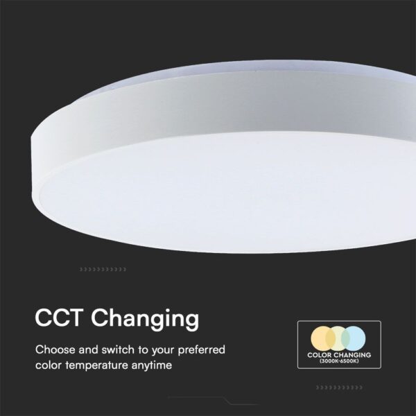 Πλαφονιέρα LED Designer 20W/40W Λευκή με Τηλεχειριστήριο Dimmable CCT V-TAC – 23589