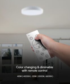 Πλαφονιέρα LED Designer 20W/40W Λευκή με Τηλεχειριστήριο Dimmable CCT V-TAC – 23589