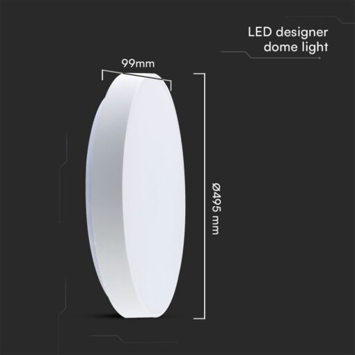 Πλαφονιέρα LED Designer 30W/60W Λευκή με Τηλεχειριστήριο Dimmable CCT V-TAC – 23590